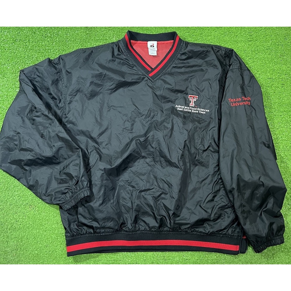 Vintage Texas Tech Team Issue Jacket L Red Raider Beef Cattle Show Team Red 90s